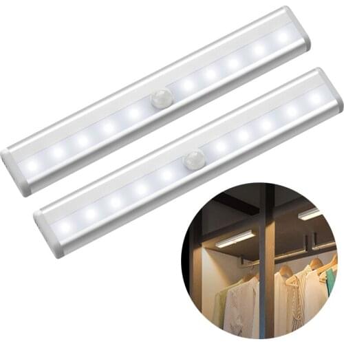 LED Passive Infrared LED Motion Sensor Lamp Cabinet Wardrobe Bedside Lamp Cabinet Down Staircase Night Light Under Kitchen