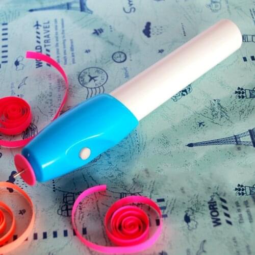The first generation of blue electric quilling pen, automatic paper roll, curve gauge, comb, manual quilling paper, bifurcated r