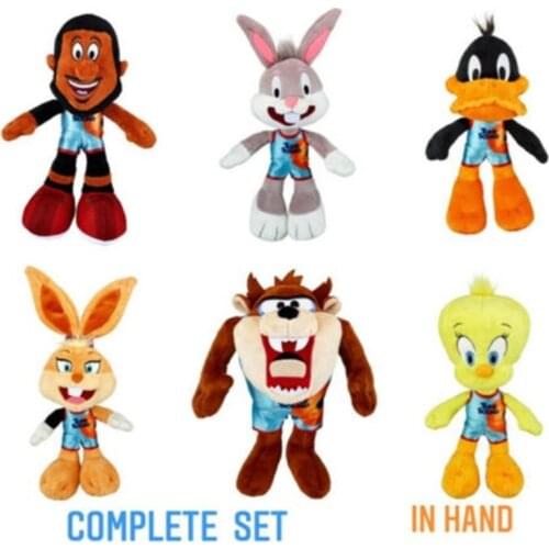 20-30CM 6PC/Lot Space Jam 2 A New Legacy James Cartoon Movie Plush Stuffed Animals Doll Toys Collection Gift