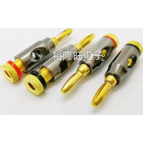 Smonisia 200pcs/lot Banana Speaker Plug Cool Black 4mm Amplifier Terminal Socket Gold-plating 4mm Jack Free Welding
