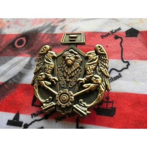 Luxury Motorcycle Club Badge Double Eagle Lion Biker Brooches For Clothes Hat Bags Retro Metal Collar Pin Brooch Bronze Gray