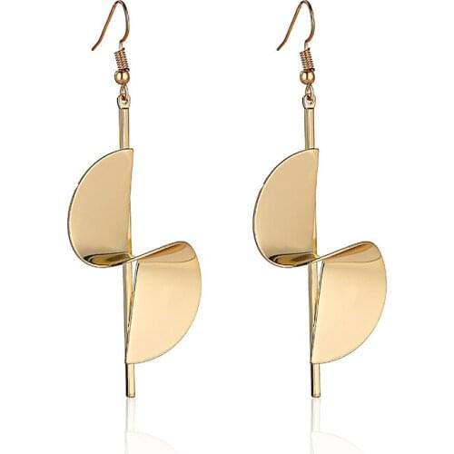 Fashion Jewelry Exaggerated Personality Spiral Earrings Irregular Geometric Pendants Ear Studs New Earrings Friends Gift