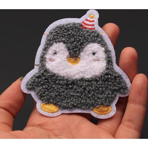 Styling furry patch penguin patch Hand DIY sewing childrens clothes cartoon decoration plus T-shirt creative Sew-On clothes