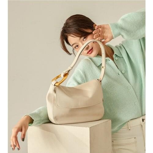 Bags 2021 New Leather Casual Handbags Simple and Versatile Soft Leather Handbags Large Capacity Lazy Style Shoulder Bag