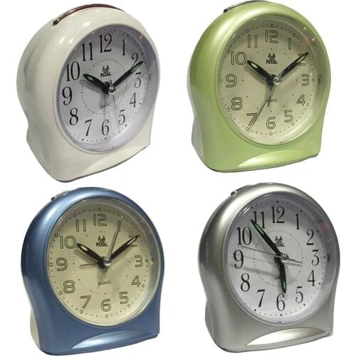 Luminous Analog Alarm Clock Mute Non-ticking Nightstand Clock w/Night Light