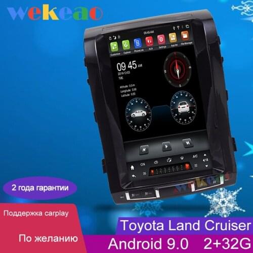 Wekeao Vertical Screen Tesla Style 14'' Android 9.0 Car Dvd Multimedia Player For Toyota Land Cruiser Radio Automotivo 2008-2015