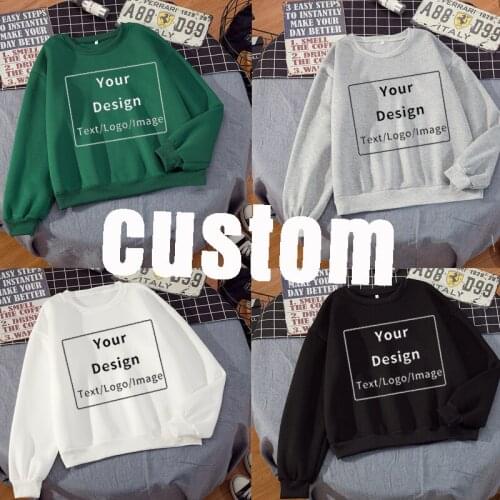 Customized Hoodies Coat Women Personality Your Print Logo Black Gray Custom Hoodie Front and Back Printing Sweatshirt Pullover
