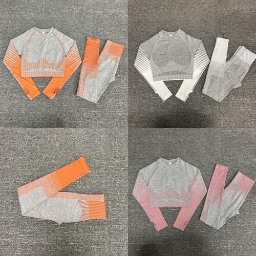 Women Yoga Crop Top Seamless Leggings Yoga Set Workout Yoga Pants Gym Set High Waist Pants Sport Bra Clothing Fitness Shirt