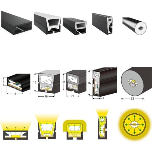 1/2/3/4/5m Neon Flexible Sign Tube Silica Gel Light Soft Lamp Tube For WS2812B WS2811 RGB Led Strip Waterproof For Decoration