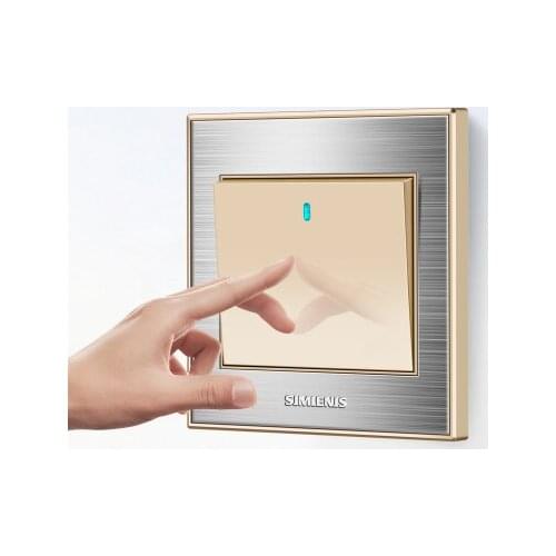 1 2 3 4 gang 1 2way Type 86 wall Champagne gold switch panel Stainless steel Wire drawing Power supply socket with led 3 5 hole