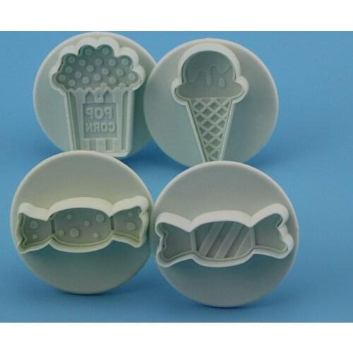 1Set Sweet Candy Ice Cream Fondant Plunger Molds Cookie Biscuits Cutters Sugar Craft DIY Moulds Embossers Cake Decorating LIXYMO