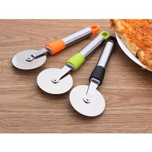 1PC Pizza Cutter Stainless Steel Pizza Knife Cake Bread Pies Round Knife Cutter Pizza Tool Pizza Wheels Cooking Tool KX 262