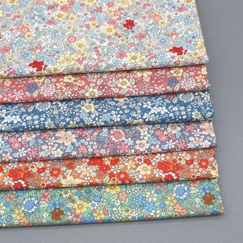 145x50cm Fresh Pastoral Floral Style Cotton Poplin Cloth Printed Making Pajamas Clothing Handmade DIY Cloth