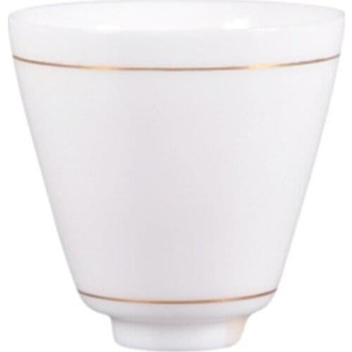 Gold Line Tea Cup Creative Ceramic High White European Ceramic Tea Master Cup Porcelain Teacup Bowl For Tea Accessories