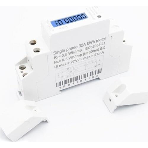 LCD Digital Single Phase Din Rail Electricity Power Consumption Energy Meter kWh