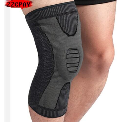 1Pcs Knee Brace Compression Sleeve Elastic Knee Wraps Patella Stabilizer Silicone Gel Spring Support Hinged Kneepads Protector