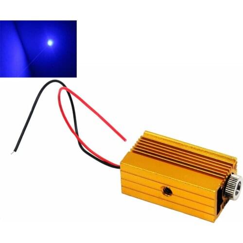 Focusable 450nm 50mW Laser Module Dot Blue 3-5V w/ Driver in & 12mm Heatsink