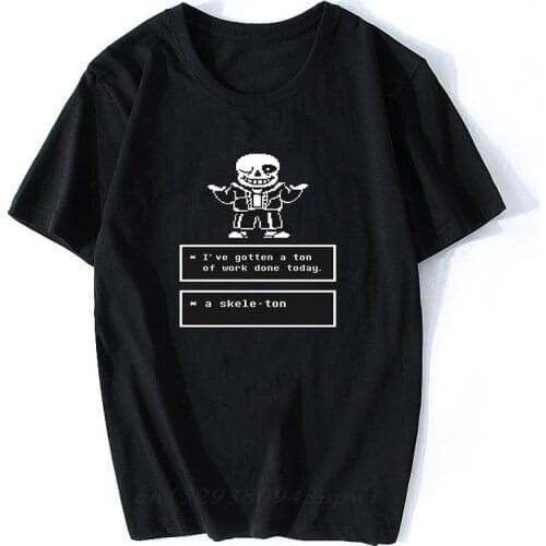 Game Undertale T Shirt Skull Brother Sans Papyrus Cartoon Printed Black T Shirts Short Sleeve Tees O-Neck Mens T-shirts Fashion