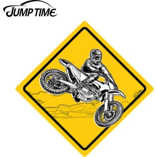 JumpTime 13cm x 13cm For MOTOTCROSS DIRT BIKE STREET SIGN Sticker Car Waterproof Accessories Car Drifting Race Windows Decal
