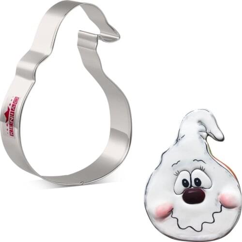 KENIAO Ghost Face Cookie Cutter For Halloween Party - 10.6 x 7.5 CM - Biscuit / Fondant / Pastry Cutter - Stainless Steel