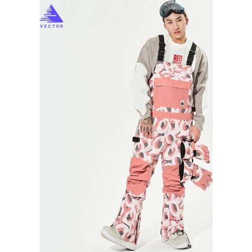 Extra Thick Men Women Ski Pants Straight Full Bib Overalls Winter Warm Windproof Waterproof Outdoor Sports Snowboard Snowmobile