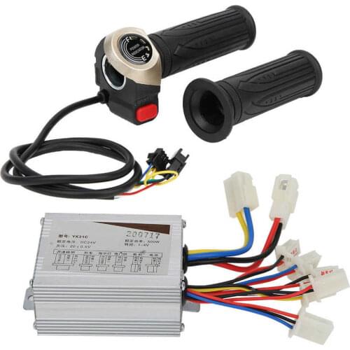 E-bike Motor Controller 24V 500W Universal Electric Bike Brush Controller with LCD Electric Quantity Display Throttle Handle Kit