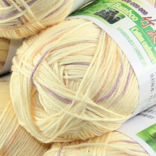 Lot of 1 BallsX50g Color optional Super Soft Natural Bamboo Cotton Knitting Yarn Yellow Purple 322-937