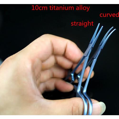 Medical use micro plastic Hemostat titanium alloy tool straight&curved point with teeth9.5/12cm surgical makeup use pliers