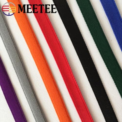 Meetee 21Meters 10mm Solid Color Jacquard Webbing Trims for Apparel Strap Nylon Lace Ribbon DIY Clothing Sewing Accessories