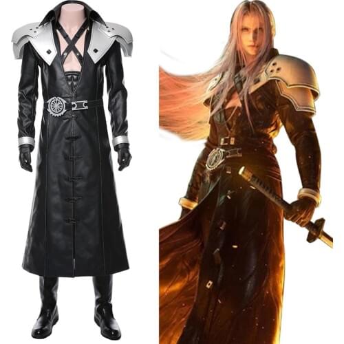Remake Final Fantasy Cosplay Sephiroth Costume FF VII Sephiroth Uniform Suit Adult Halloween Carnival Costume Men Custom Made