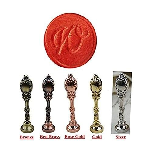 Alphabet Initial W Silver Luxury Wedding Invitation Wax Seal Stamp Peacock Metal Handle Set