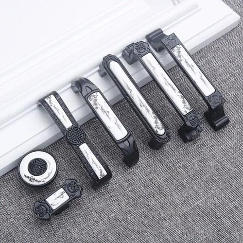 New Chinese Painting Handle Zinc Alloy Wardrobe Cabinet Door Handles Drawer Pulls Door Cabinet Knobs Furniture Hardware