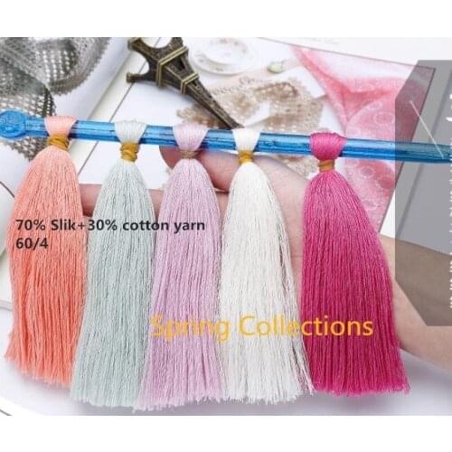 New Hot Sale Multi Color Worsted Soft Smooth 60/4,70% Silk+30% Cotton Yarn Skein Knitting Woolen Yarn 300g Free shipping