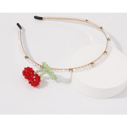 2021 Women Girls Cute Sweet Cherry Flower Hairbands Headwears Ladies Lovely Hair Hoop Headbands Female Fashion Hair Accessories