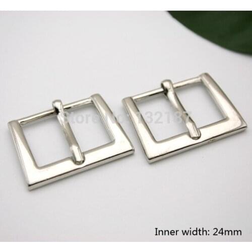 Wholesale 24mm fashion zinc alloy metal buckle with pin shinny silver nickle belt bucke high polished BK-053