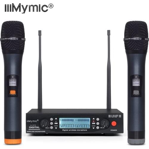 IU-612 PLL UHF Wireless Microphone System 2 way 100 Channels Metal Handheld Wireless Mic Karoke KTV Party Dynamic Microphone
