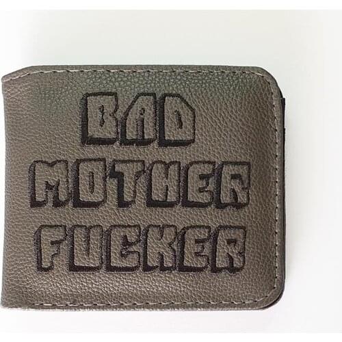 Bad Mother Printed Card Holder PVC Card Women Wallet Clear Short Purse Mini Money Wallet Card Holder Unisex Zipper Wallets