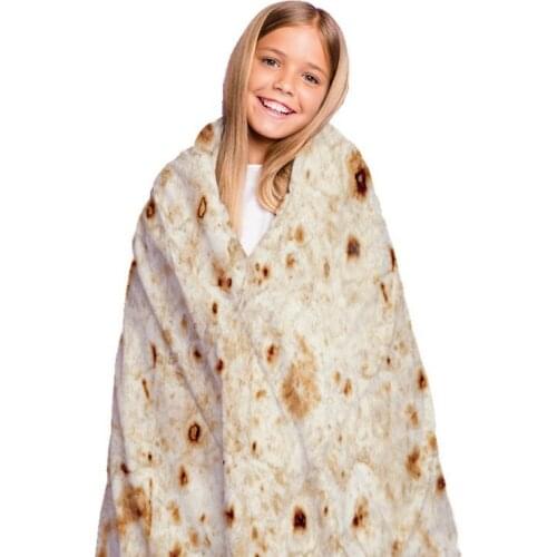 Realistic Food Taco Burrito Tortilla Blanket Soft Flannel Wrap Novelty Throw Blanket for Adults Babies and Children Round