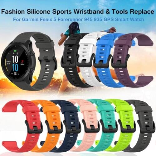 NEW 22mm Smart Watch Band Straps For Garmin Fenix 5 Forerunner 945 935 Quatix5 Silicone Wristband Quick Release Strap Bracelet