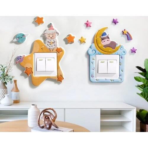 Socket decorative light switch wall sticker double protective cover 3d three-dimensional home creative modern minimalist