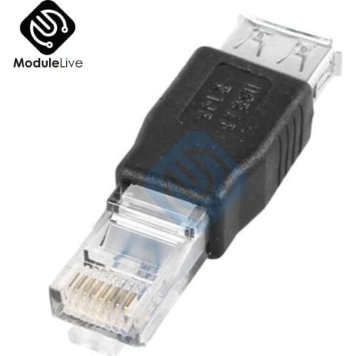 2Pcs USB A Female To 10/100Mbps Ethernet LAN RJ45 Male Network Adapter Connector New