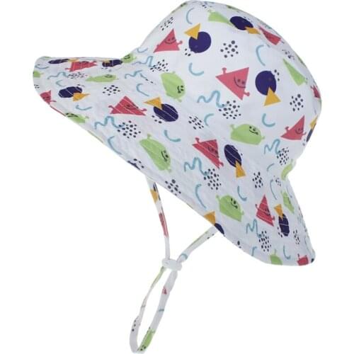 Dome Unisex Sun Hat Bucket Beach Girls Boys Outdoor Simple Breathable Fresh Pattern Casual for Summer H9ED