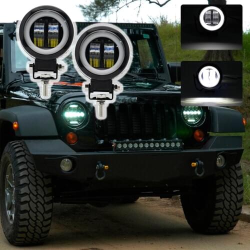 2pcs Round Square Offroad LED Light Bar Spot Beam Spotlight 12V For Jeep ATV UAZ SUV 4WD 4x4 Truck Tractor LED Work Light 12V