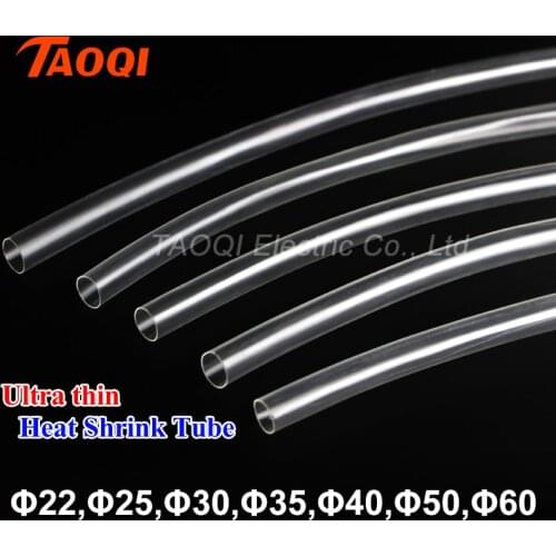 1Meter 2:1 Clear Heat Shrink Tube transparent 22mm 25mm 30mm 35mm 40mm 50mm 60mm Heatshrink Tubing shrink wrap Cable wire kit