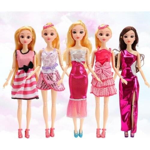 1 Set Clothes for Barbie Doll Fashion Multicolor Outfit Barbie Dress Bjd Clothes Toys for Girls Dolls Accessories Free Shipping