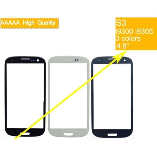 10Pcs/lot For Samsung Galaxy S III S3 GT-I9300 I9300 i747 i9305 Touch Screen Front Glass Panel TouchScreen Outer Glass Lens