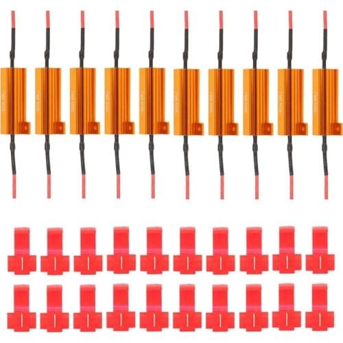 10 Pcs 50W 6Ohm LED Load Resistors for LED Turn Signal Lights or LED License Plate Lights
