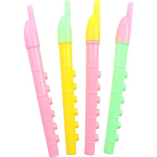 10PCS/Pack Colorful Plastic 6-hole Clarinet Childrens Day Activities Award Birthday Toys Educational Enlightenment Party Gifts