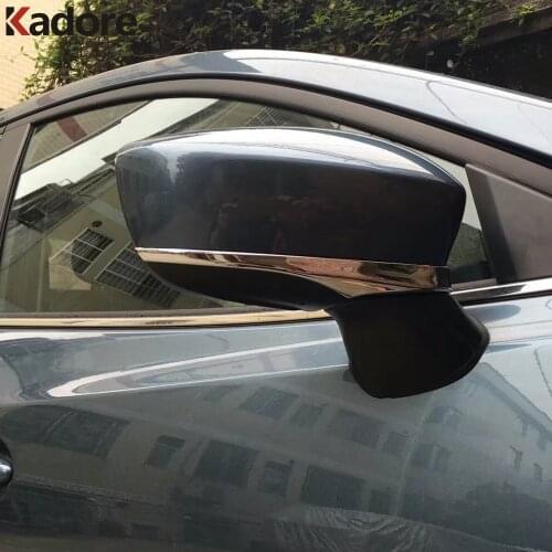 For Mazda 2 Demio DJ Hatchback 2014 2015 2016 2017 2018 Chrome Side Door Rearview Mirror Strip Cover Trim Car Accessories 2pcs