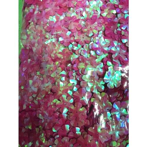 300pcs/lot Flower Sequins 20mm PVC Decoration Sewing DIY Wedding Craft Scrapbook For Clothing Rose Red AB
